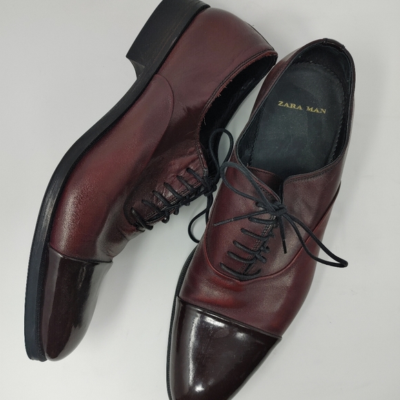 Mens 2 Toned Leather Oxfords - Picture 2 of 4
